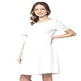 Vestido Midi Feminino Para Gestantes Com Prega Frontal E Traseira Da Hello MIZ White Solid X Large