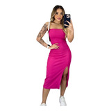 Vestido Midi Fenda Lateral