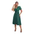Vestido Midi Godê Canelado Manga Curta Moda Evangélica Lindo