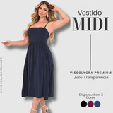 Vestido Midi Liso De