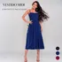 Vestido Midi Liso De Alça Elegante Soltinho Leve Luxo