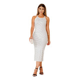 Vestido Midi Luxo Acinturado Nadador Modelador Veste Até 44