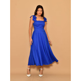Vestido Midi Luxo Liso