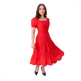 Vestido Midi Manga Curta