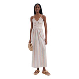 Vestido Midi Maquinetado Decote