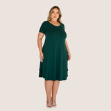 Vestido Midi Plus Size Manguinha Curta Vestido Feminino