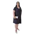 Vestido Midi Plus Size Sofisticado Casual Decote Em V