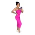 Vestido Midi Poliamida Plissado Modelador Moda Gringa