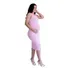 Vestido Midi Regata Para Gestante Grávida De Malha Canelada