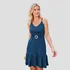 Vestido Midi Rodado Com Cinto - Azul Marinho - Viscolycra