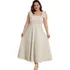 Vestido Midi Rodado Feminino Laço Fixo Na Alça