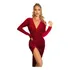 Vestido Midi Sexy De Manga Comprida Que Revela As Pernas