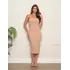 Vestido Midi Tomara Que Caia Canelado Tubinho Gringa Premium