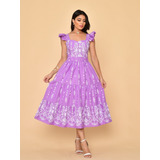 Vestido Midi Tricoline Estampado