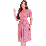 Vestido Midi Tule Estampado