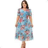 Vestido Midi Tule Manga