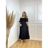 Vestido Midi Viscose Lastex
