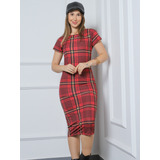 Vestido Midi Xadrez Longuete