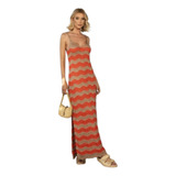 Vestido Midi Zig Listrado