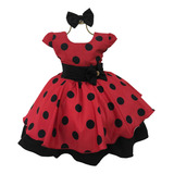 Vestido Minnie Infantil Vermelho