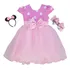 Vestido Minnie Rosa 1  Ao 12 E Faixa E Tiara Promoção
