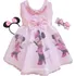 Vestido Minnie Rosa Baby Luxo Infantil Minei Saia De Brilho