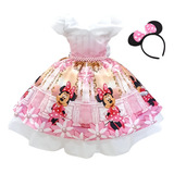 Vestido Minnie Rosa Festa