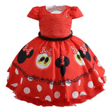 Vestido Minnie Vermelho Infantil Festa Fantasia