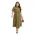 Vestido Moda Evangélica Bolso Longuete Com Botões Bolso