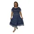 Vestido Moda Evangélica Longo Bordado Luxo Chambray Lindo