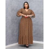 Vestido Moda Evangélica Plus Size Longo Saia 3 Marias Midi 