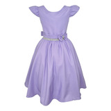 Vestido Moda Infantil Lilás Princesa Festa Aniversário Luxo