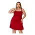 Vestido Moda Plus Size Verão Feminino Canelado C/ Babado Top