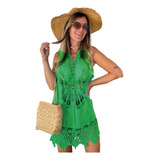 Vestido Moda Praia Boho Chic Saída De Praia Túnica Bata 2558