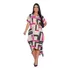 Vestido Mullet Feminino Elegante Estampa Geométrica Lindo