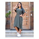 Vestido Mullet Manga Curta