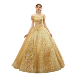 Vestido Noiva Debutante Dourado Princesa 15