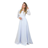 Vestido Noiva Manga Longa Rodado Princesa