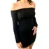 Vestido Ombro A Ombro Preto Manga Longa  Fe