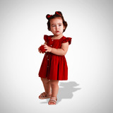 Vestido Para Bebe Luxo Infantil Lacinhos 100 Algodão Festa