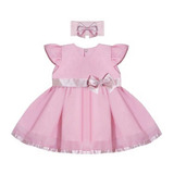 Vestido Para Bebê Menina Rosa 100