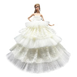 Vestido Para Boneca Barbie Gala Festa Mega Luxo Sapato 34s