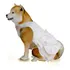 Vestido Para Cachorro De Seda Branca Com Pregas 