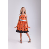Vestido Pedrita Fantasia Os Flintstones Menina Infantil Luxo