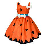 Vestido Pedrita Flintstones Fantasia Infantil Carnaval Festa