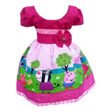 Vestido Peppa Pig Infantil Trapézio Festa Luxo
