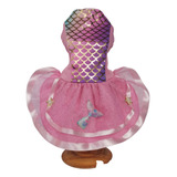 Vestido Pet Fantasia Sereia Cães E Gatos Roupa De Cachorro