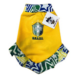 Vestido Pet Patriota Brasil Acima De Tudo Amarela Cbf