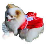 Vestido Pet Vermelho Roupinha Cachorro Gato Luxo Confortável