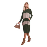 Vestido Plus Manga Longa